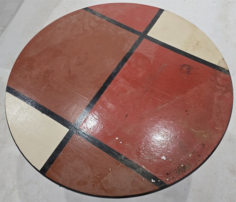 Vintage Cafe Dining Kitchen Round Table on Cast Iron Singer Treadle Base Awesome gallery