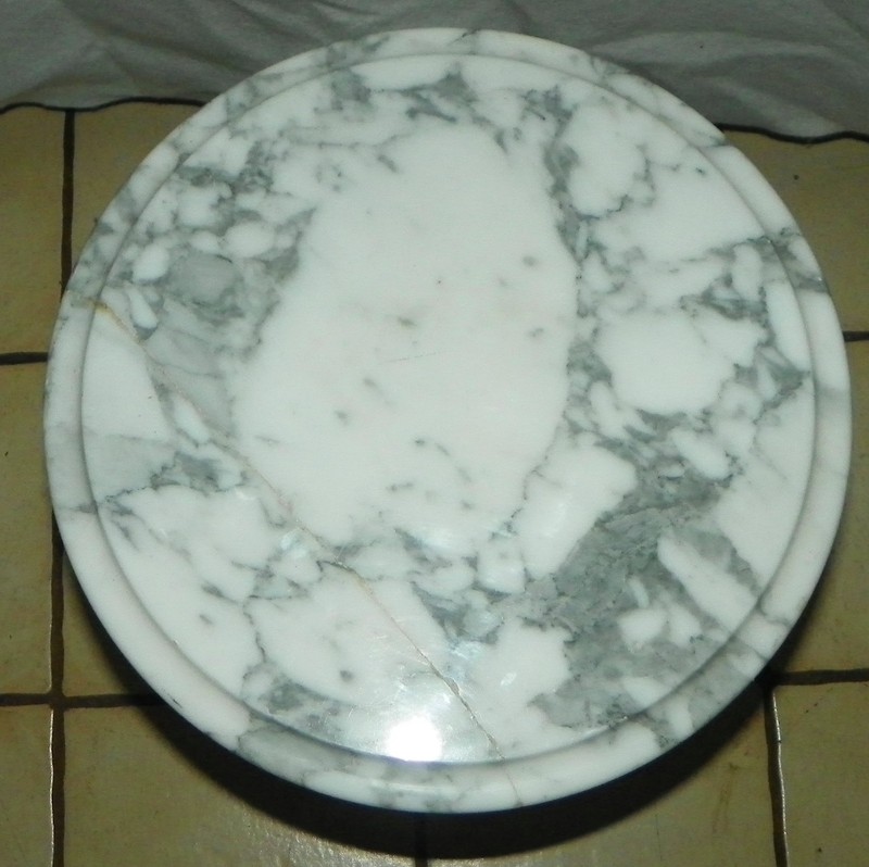 Mahogany Cream Finish Marble Top Plant Stand (RP-PS185) gallery