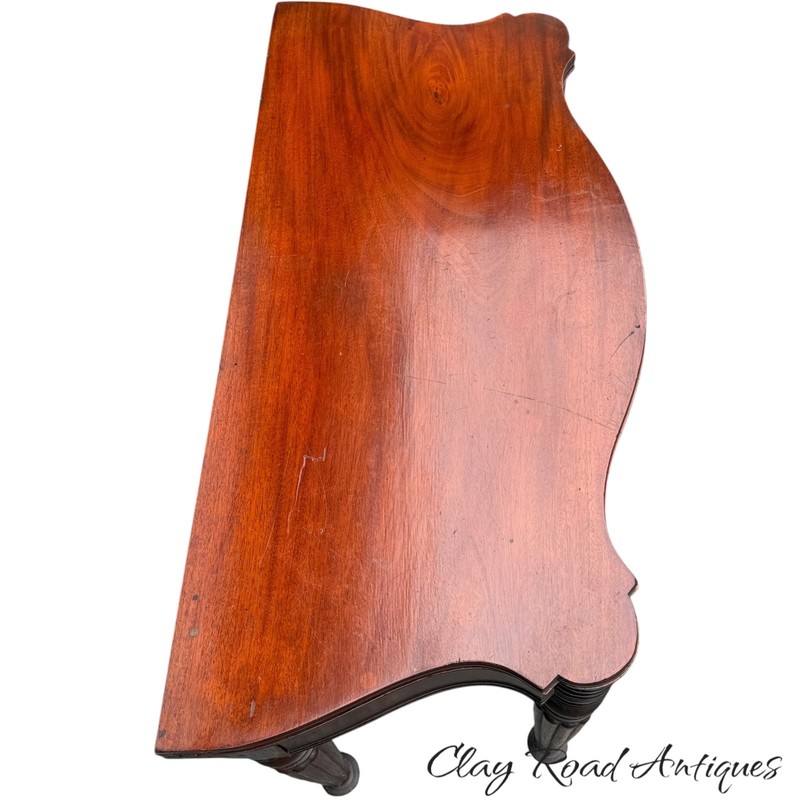 Antique mahogany Boston console card game table original finish federal 1820 gallery