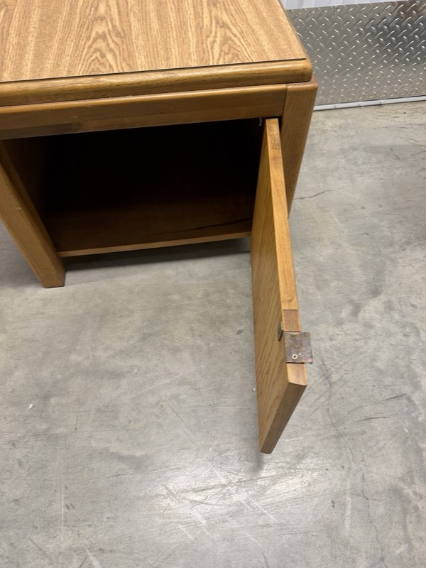 Vintage Lane Oak Cube End Table w/ Storage Cabinet – 1975 Mid-Century Modern gallery