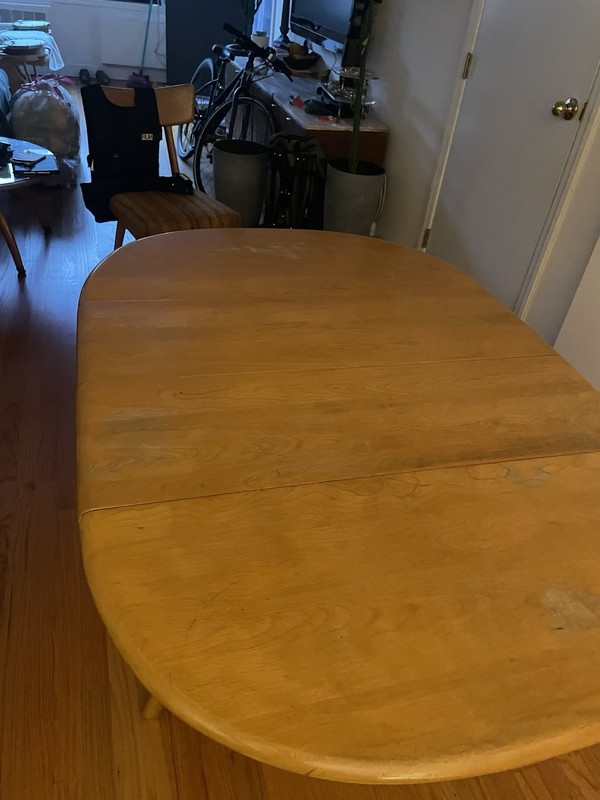 Mid-Century Modern Heywood Wakefield Wishbone Drop Leaf Butterfly Dining Table gallery