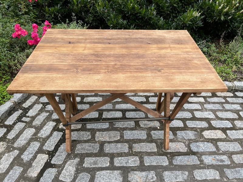 Adjustable Reclaimed Oak And Iron Drafting Table gallery
