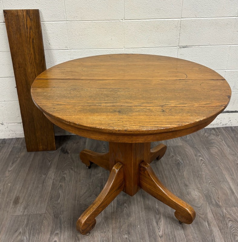 Antique American Empire Style Scroll Foot Pedestal Dining Table Breakfast Table gallery