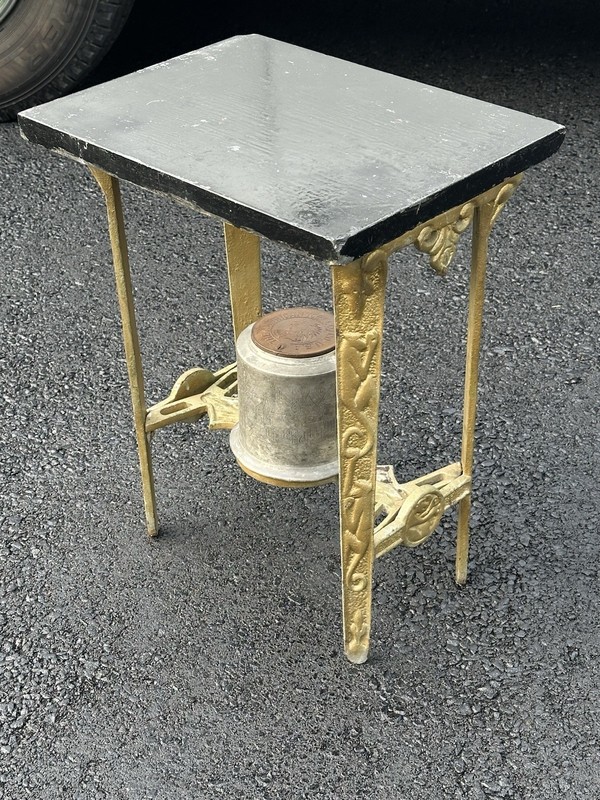 ANTIQUE ART DECO INDUSTRIAL CAST IRON BRONZE MONKEY SIDE TABLE TOBACCO STAND gallery