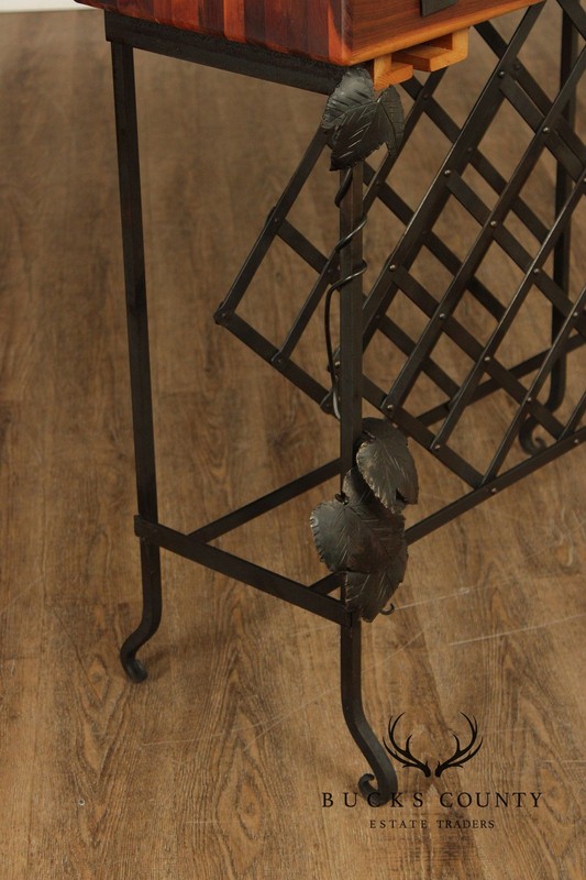 F.B. Farm Shenandoah Valley Butcher Block Iron Base Console Table & Wine Rack gallery