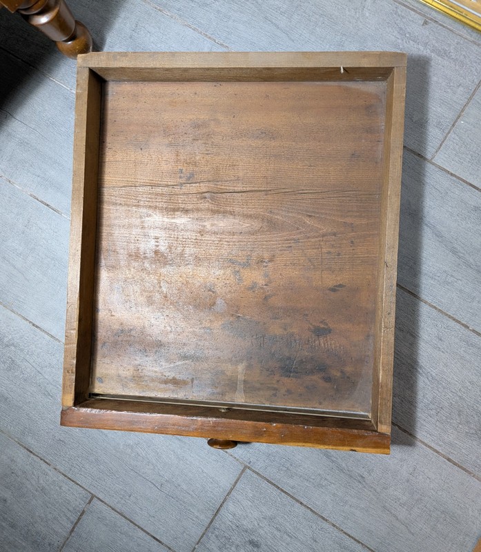 Antique 1800s Rustic Primitive Country Colonial 1-Drawer 2-Tier Side Table gallery