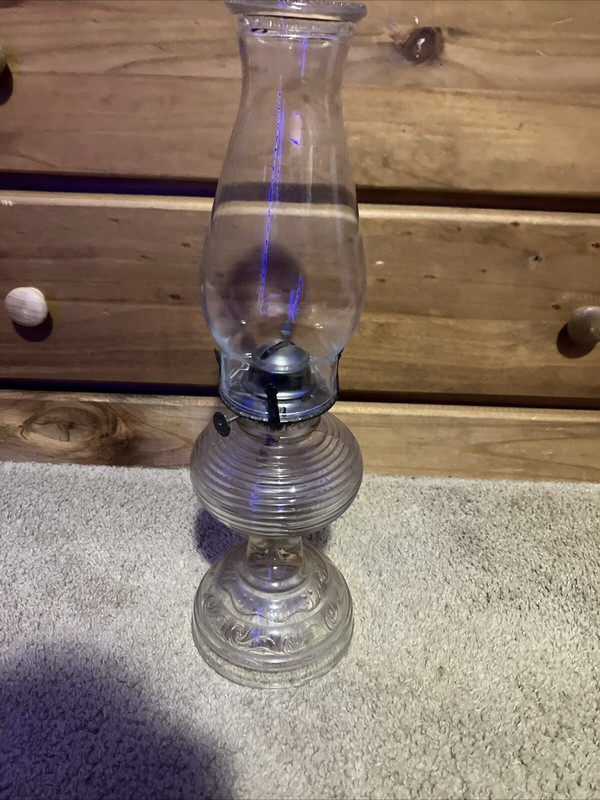 Vintage Pressed Glass Oil Table Top 10 Inches