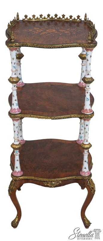 LF72009: Vintage French Style 3 Tier Etagere What Not Lamp Table