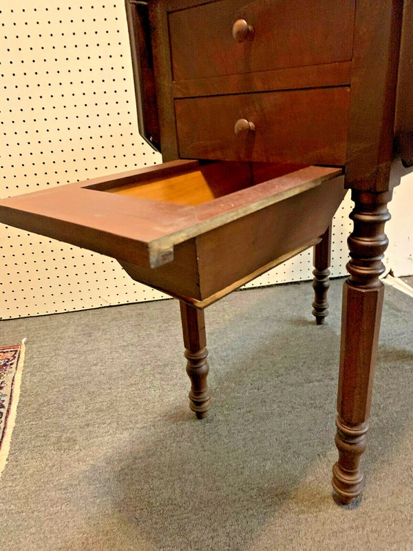 Early Nineteenth Century English Sewing/Work Table - Drop Leaf Top/Storage Bin gallery