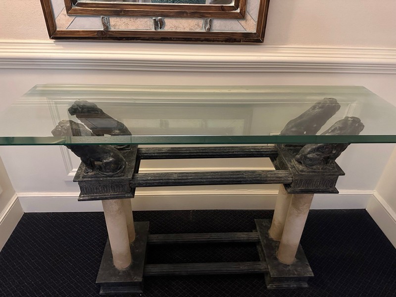 Mid 20th Century Black Lion Console Table gallery