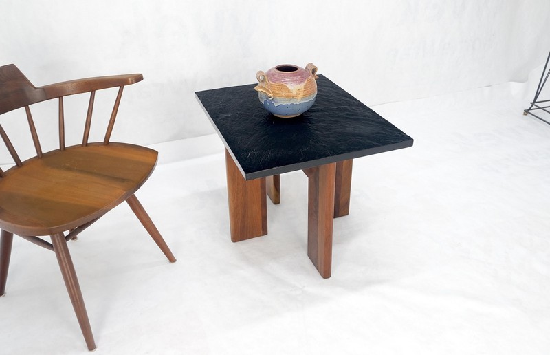Adrian Pearsall Solid Walnut Slate Like Top Composite Top End Side Table Mint gallery