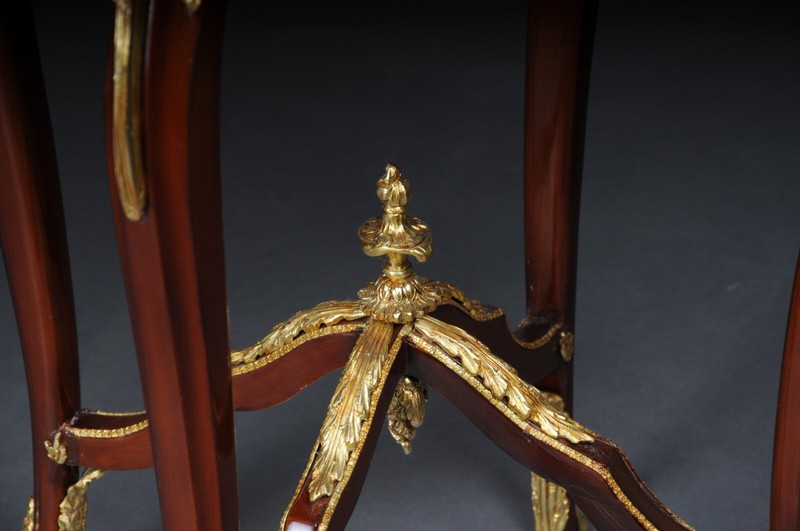 Magnificent Side Table with Bronze Louis XV Marble Beechwood gallery