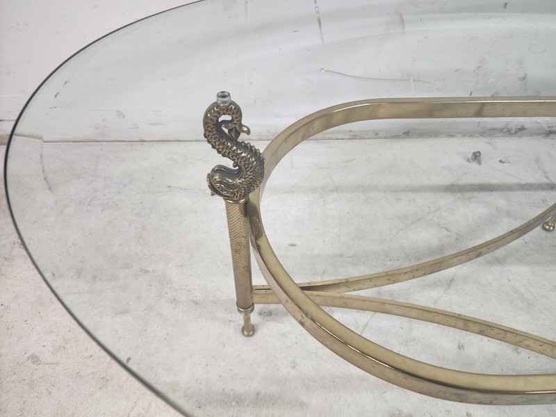 Italian Brass Coffee Table with Koi Fish Glass Top gallery