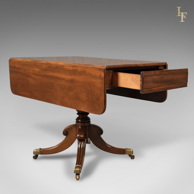 Antique, Pembroke Table, Regency, Flame Mahogany, English, Quality Piece c.1820 gallery