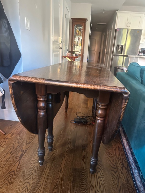 antique solid oak wood foldable dining table for up to 10 people gallery