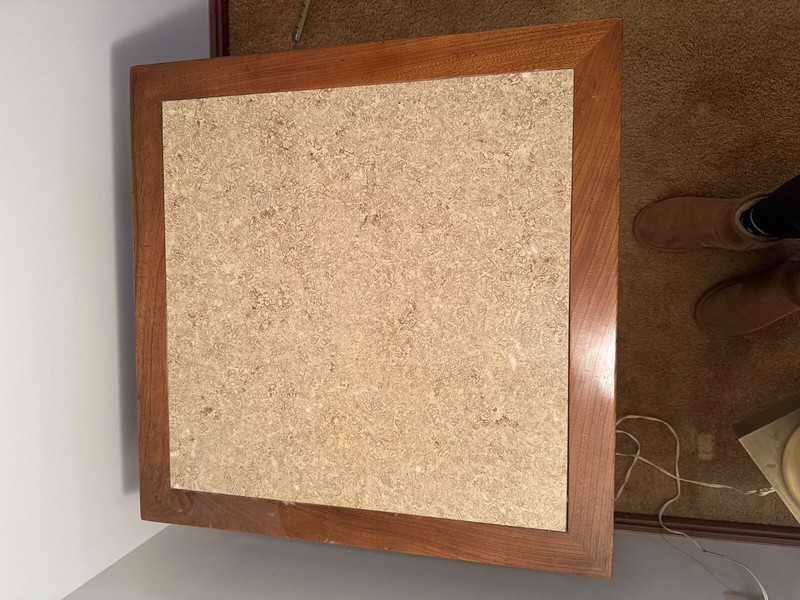 Antique marble and wood side table gallery