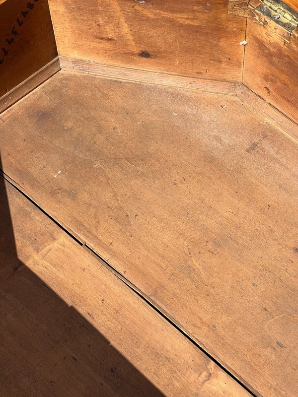Antique Burl Wood Satinwood Work Table Lift Lid Sewing Stand 1810 gallery