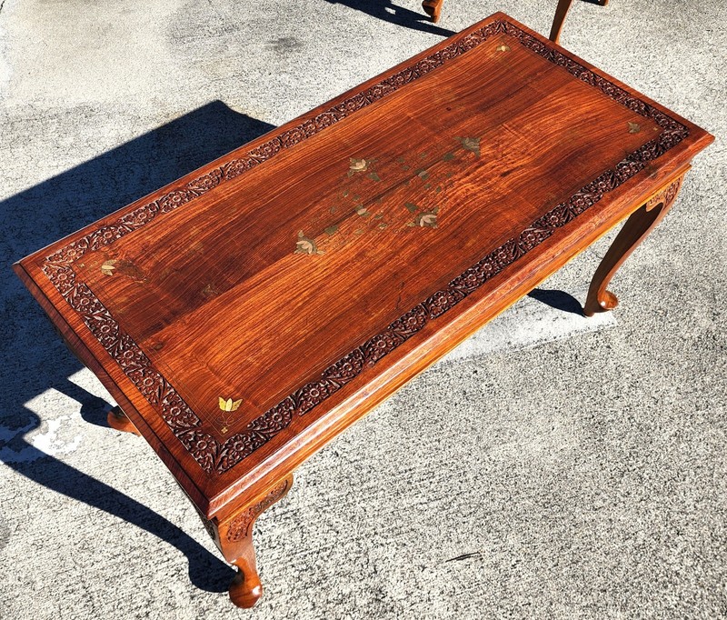 Mid Century Anglo Indian Walnut Coffee Table gallery