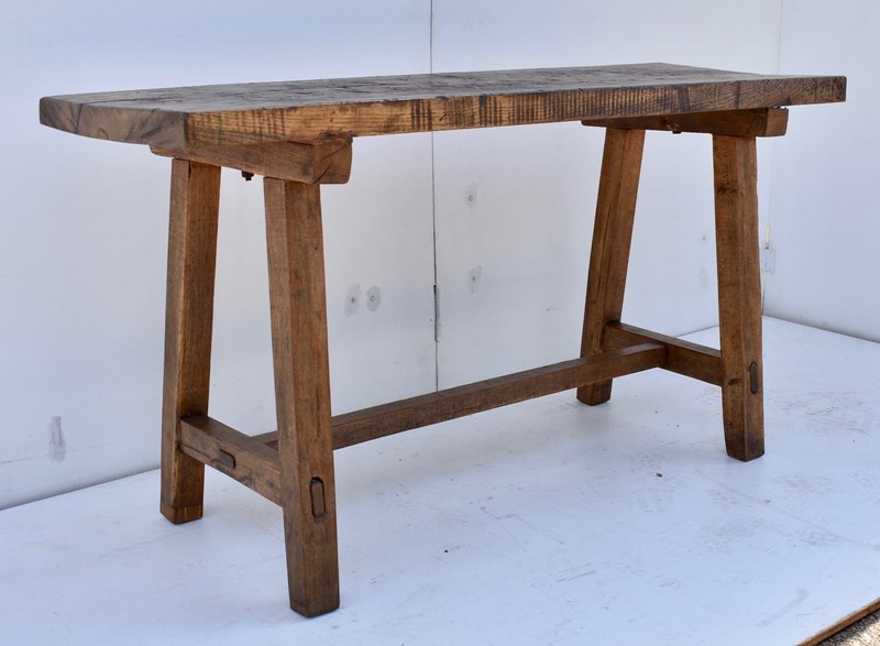 Vintage Oak Pig Bench Butcher's Block Table gallery