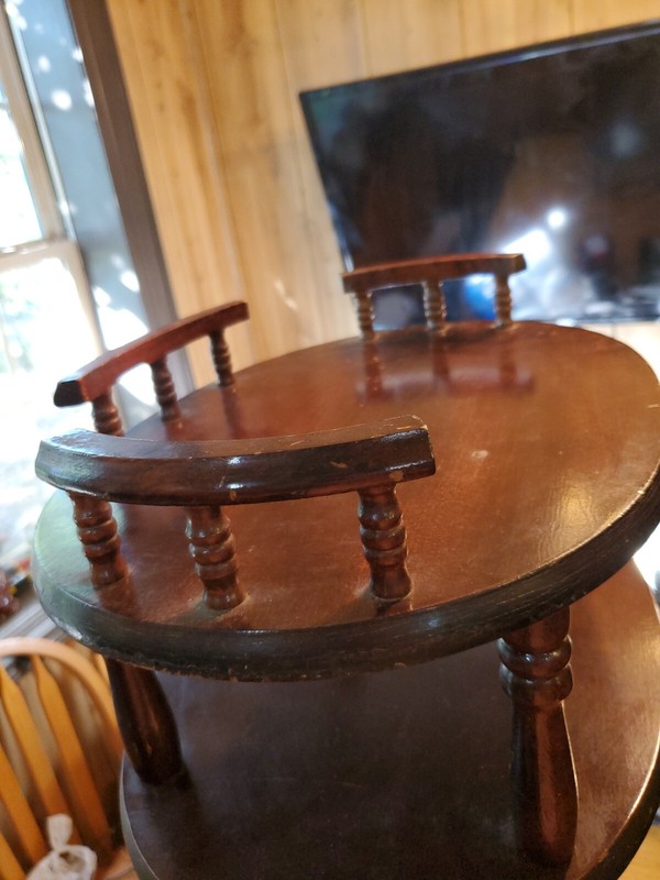 Vintage 3 Tier Accent Table W/ Drawer MCM gallery