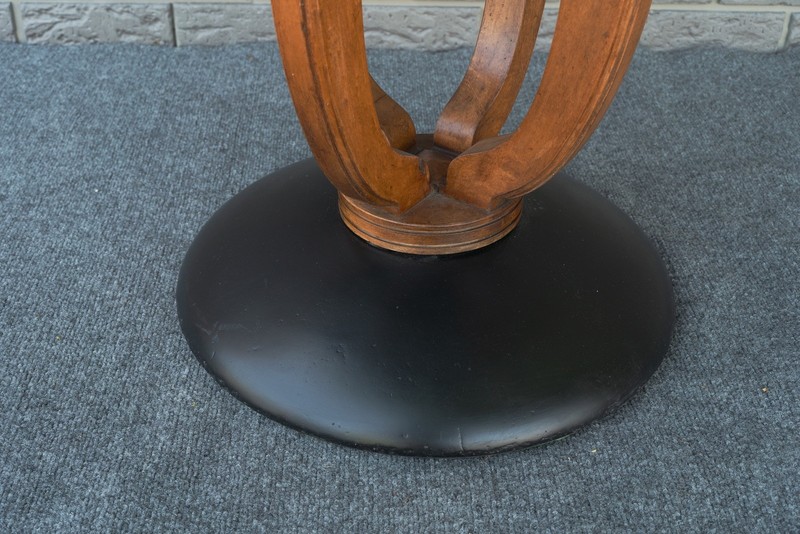 Art Deco Specimen Woods Round Occasional Pedestal Table Steamer Table - 30” gallery