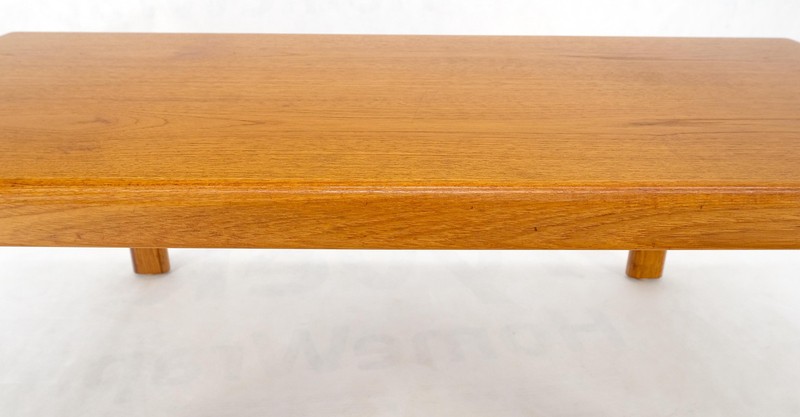 Danish Mid Century Modern Compact Rectangle Solid Teak Legs Coffee Table MINT gallery