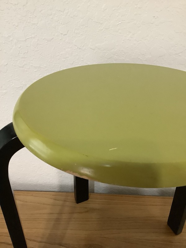Vintage Mid Century / Post Modern Bentwood Stacking Stool— Green + Black Lacquer gallery