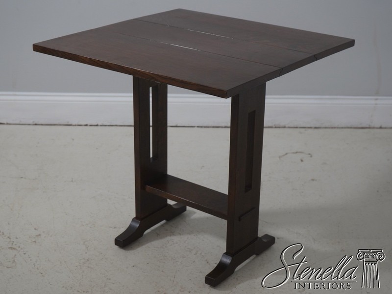 71942: STICKLEY Small Mission Oak Dropleaf Occasional Table gallery