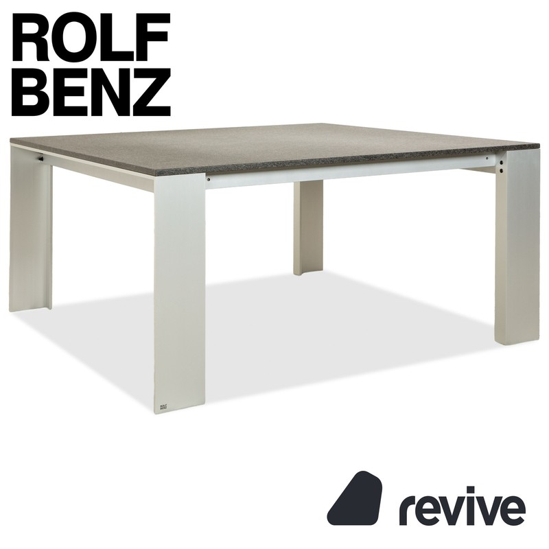 Rolf Benz Metal Dining Table Black Anthracite Granite Metal 150 X 150 X 75 Cm