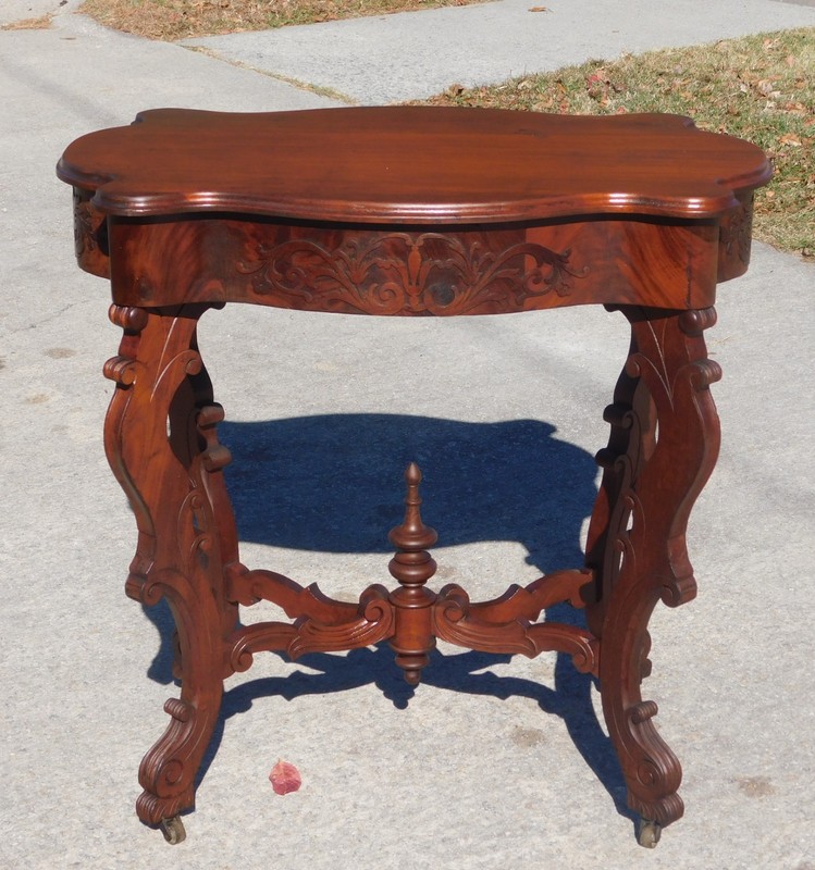 Mahogany Empire/Victorian Wood Top Lamp Center Table c1850 gallery
