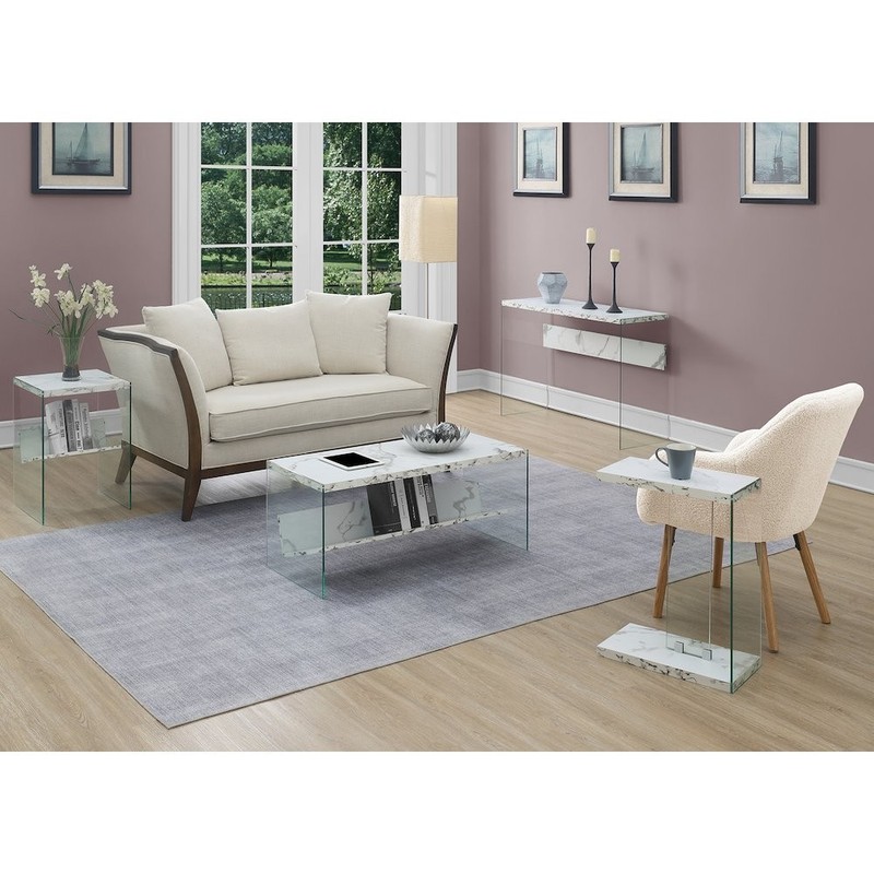 SoHo Glass Coffee Table with Shelf gallery