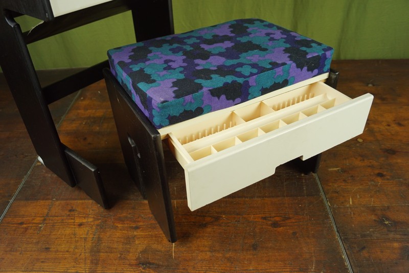 Vintage Sewing Table Desk & Stool Space Age 70s Retro gallery