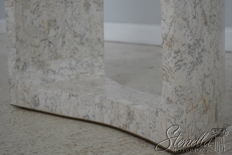 71936: Pair MAITLAND SMITH Modern Design Marble & Glass End Tables gallery