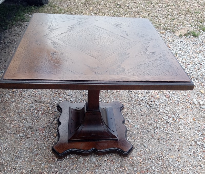 Mid Century Oak and Mahogany Pier Table by Drexel (PT31) gallery