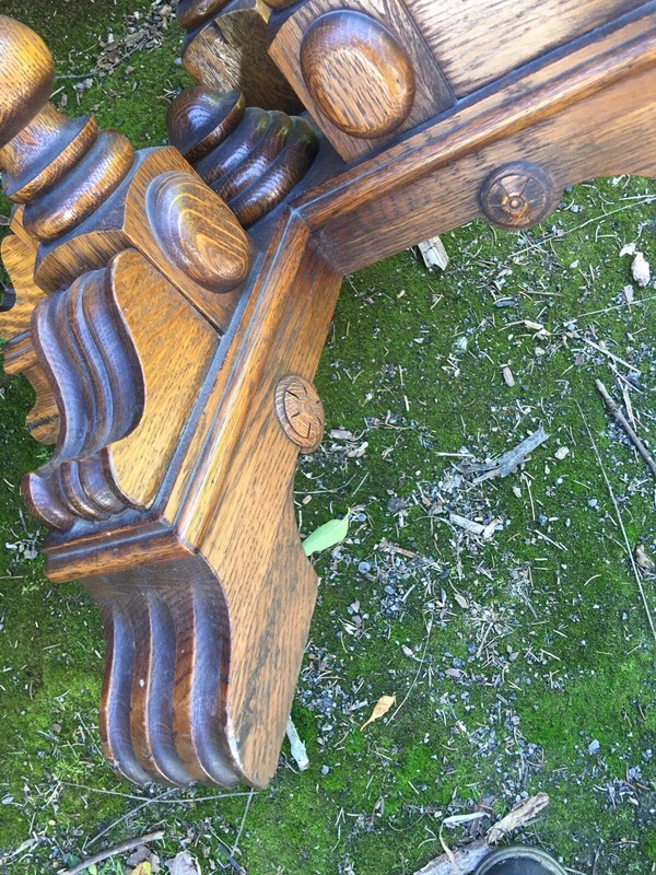 Rare Old 1930’s Grand Rapids Jacobean Oak Octagonal Table Depression Ship Ok gallery