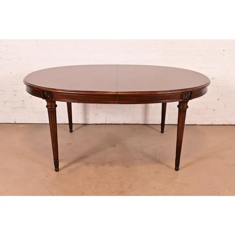 Karges French Regency Louis XVI Walnut Extension Dining Table, Newly Refinished gallery