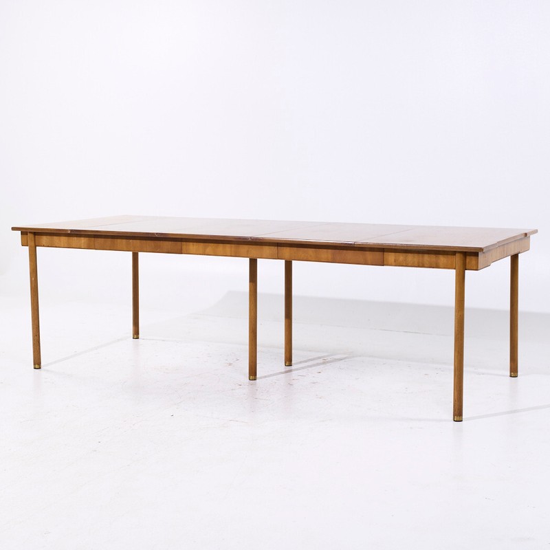 Widdicomb MCM Bleached Mahogany Expanding Console Dining Table with 4 Leaves gallery