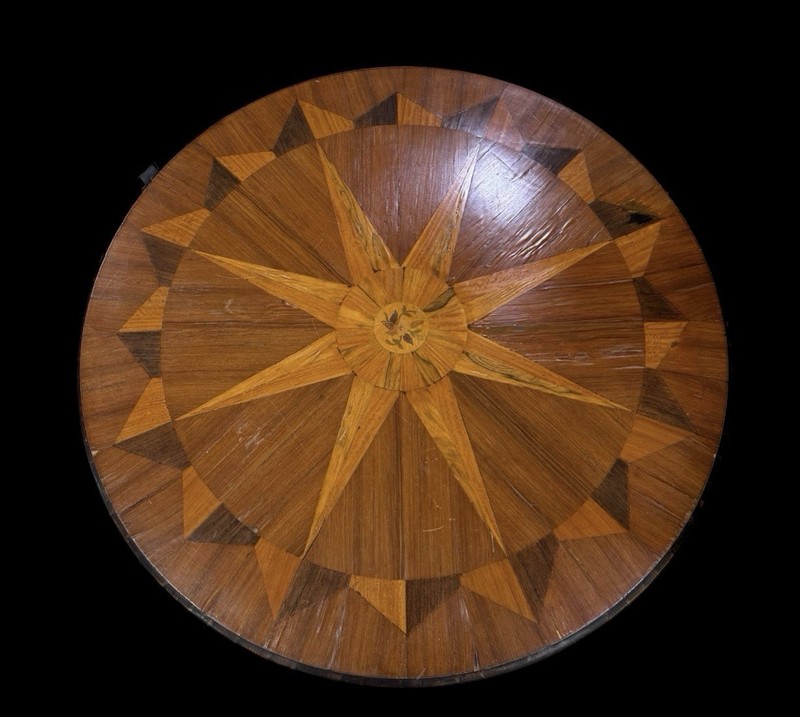 Early 19th Century Italian Continental Centre Tabletop Only Inlay Mahogany 47in