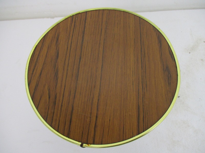 Small Vintage Tripod Coffee Side Table Mid Century Space Age Rockabilly Plant St gallery