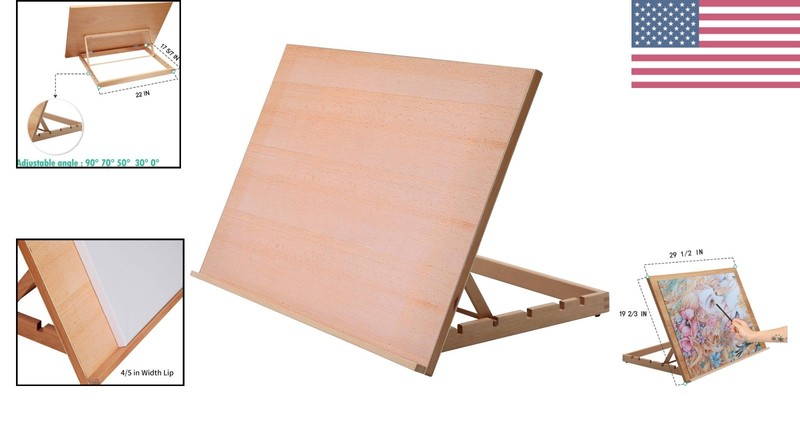 Adjustable Beechwood Drafting Table - Extra Large Easel for Artists & Crafters gallery