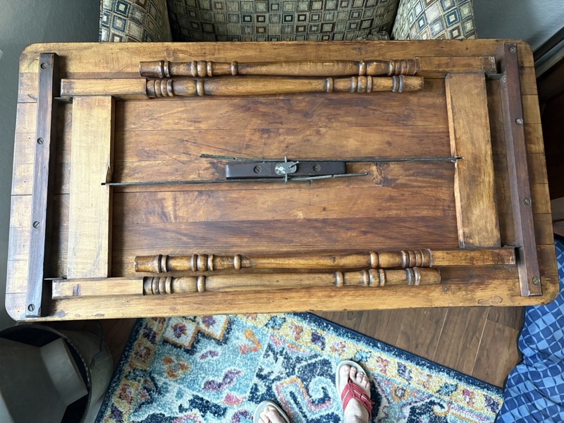 Antique Child’s Fold Up Sewing Table gallery