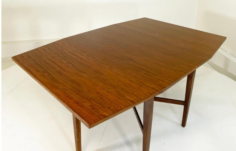 Pristine Milo Baughman Drexel Dining table Drop leaf vintage modernist gallery