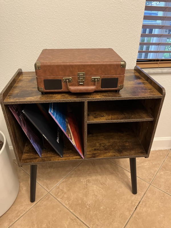 Record Player Stand Vinyl Record Storage (100 Albums) 14"D x 26"W x 27"H gallery