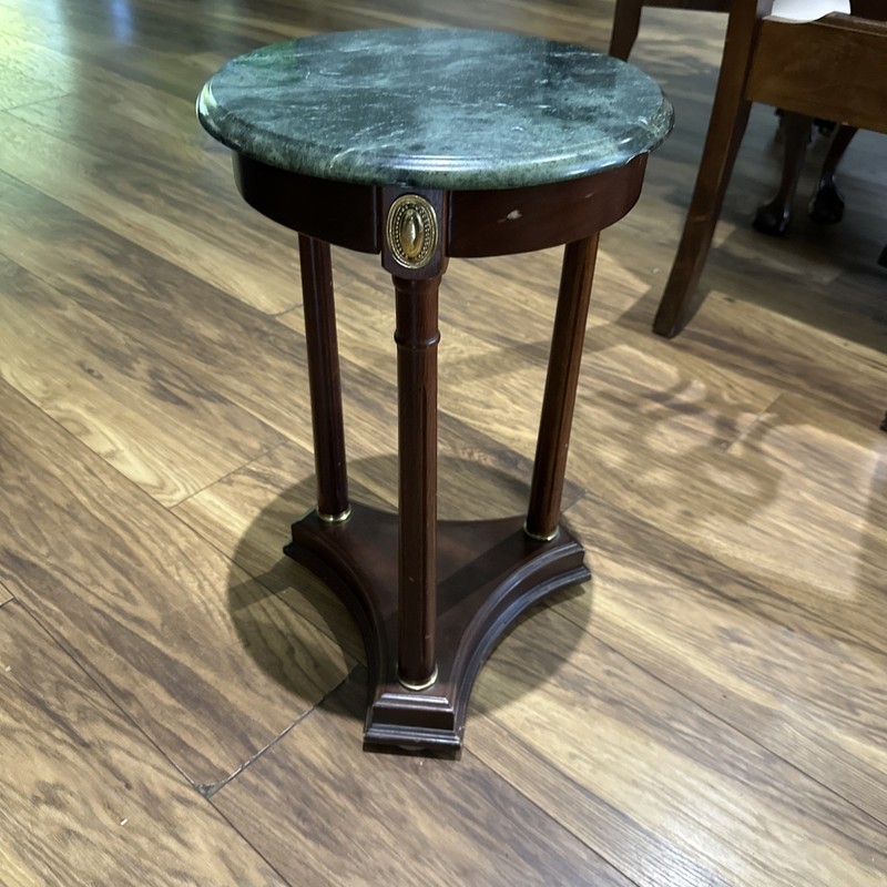 Bombay Co? French Empire Neoclassical Style Mahogany Marble Side Table 22” Read