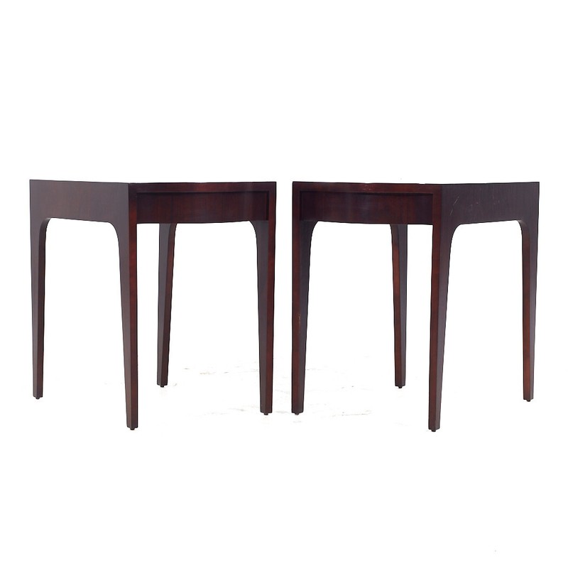 Drexel Contemporary Walnut End Tables – Pair