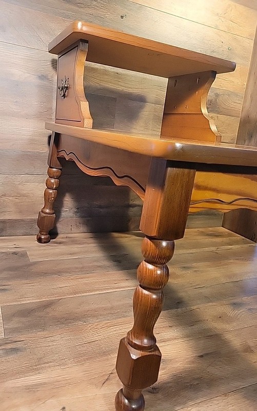 PAIR (2) Mid-Century Wood Step End Tables. Excellent Condition. gallery