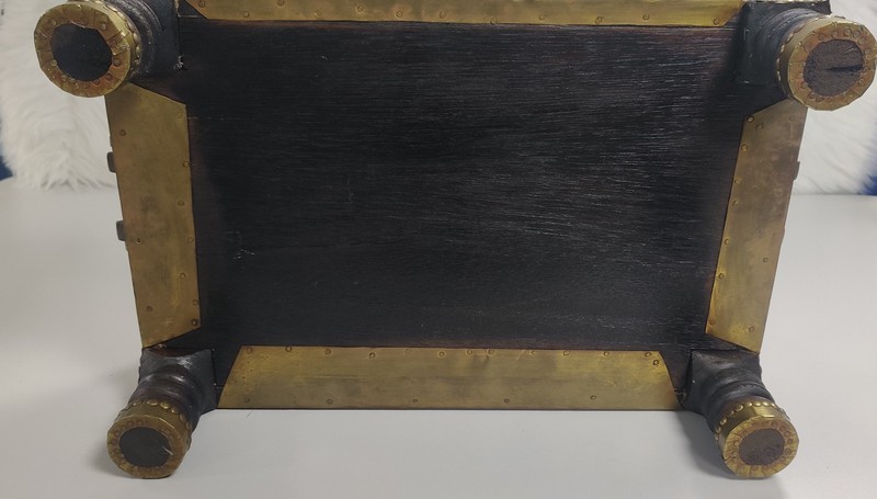 Vintage Brass & Wood Side Table – Zanzibar / Swahili Style – Collectible. gallery