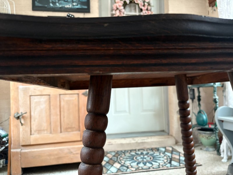 VINTAGE TABLE WITH CLAW FEET ORIGINAL FINISH 1800'S gallery