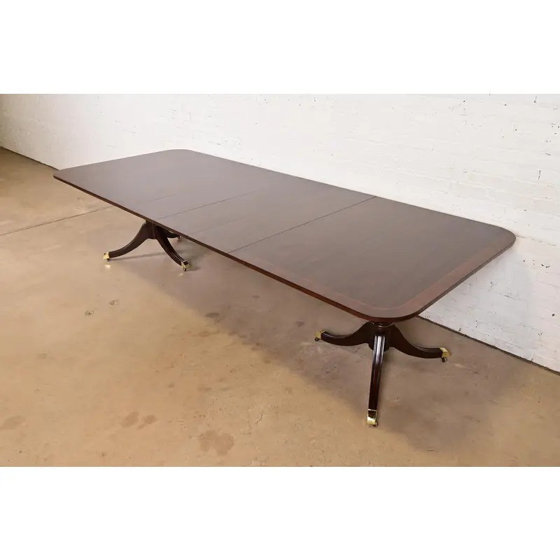 Kindel Furniture Georgian Double Extension Dining Table, Newly Refinished