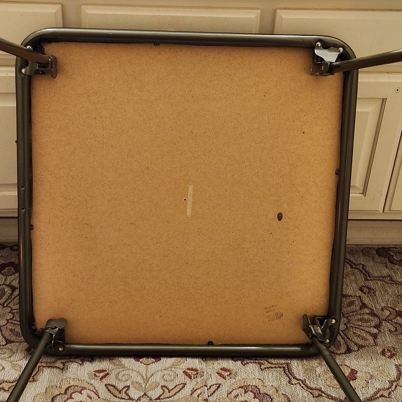 4 Cosco Folding Chairs And Square Table Vintage Olive Green Mid Century Modern gallery